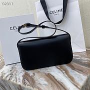 Celine Triomphe In Shiny Calfskin Black- 194143bf4 -(20x10x4cm) - 2