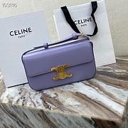 Celine Triomphe Grey Lavender In Shiny Calfskin- 194143BF4 (20x10x4cm) - 1