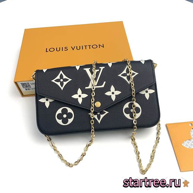 Louis Vuitton Félicie Pochette Black/Beige M80482 - 21x12x3cm - 1