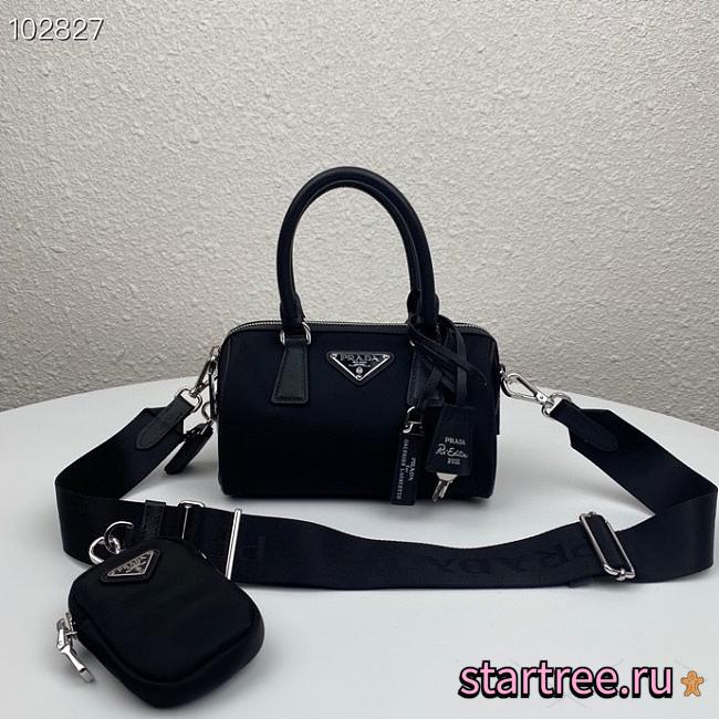 Prada Re-Edition 2005 Nylon Top-Handle Black Bag - 1BB846 -  20x11.5x11cm - 1