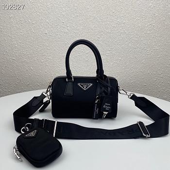 Prada Re-Edition 2005 Nylon Top-Handle Black Bag - 1BB846 -  20x11.5x11cm