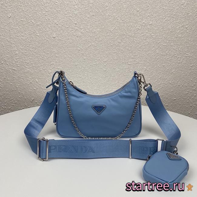 Prada Re-Edition 2005 Astral Blue Bag- 1BH204 - 22x12x6cm - 1