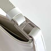 Prada Cleo Brushed White Leather Shoulder Bag - 1BC499 - 22x6x27cm - 6