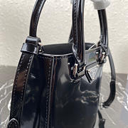 Prada- Small Brushed Leather Black Tote- 1BA331 -17.5x15x5cm - 6