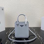 Prada- Small Brushed Leather Cornflower Blue Tote- 1BA331 -17.5x15x5cm - 1