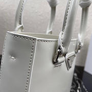 Prada- Small Brushed Leather White Tote- 1BA331 -17.5x15x5cm - 3