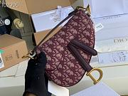 Dior Mini Saddle Burgundy Oblique Jacquard- M0447C - 19.5 x 16 x 6.5cm - 5