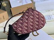 Dior Mini Saddle Burgundy Oblique Jacquard- M0447C - 19.5 x 16 x 6.5cm - 6