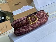 Dior Mini Saddle Burgundy Oblique Jacquard- M0447C - 19.5 x 16 x 6.5cm - 3