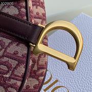 Dior Mini Saddle Burgundy Oblique Jacquard- M0447C - 19.5 x 16 x 6.5cm - 2