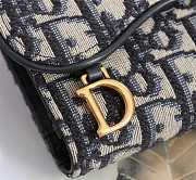 Dior Saddle Flap Card Holder Blue Oblique Jacquard - S5611CTZQ - 10.5cm - 4