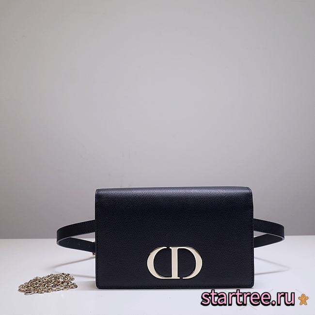 Dior 30 Montaigne 2 In 1 Pouch Black Belt Bag - 19 x 12.5 x 4 cm - 1