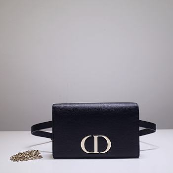 Dior 30 Montaigne 2 In 1 Pouch Black Belt Bag - 19 x 12.5 x 4 cm