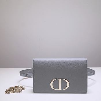 Dior 30 Montaigne 2 In 1 Pouch Gray Belt Bag - 19 x 12.5 x 4 cm
