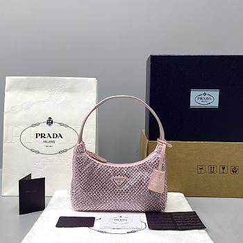 Prada_Satin Artificial Crystals Pink bag 1NE515_2AWL_F0T7O 22x12x6cm