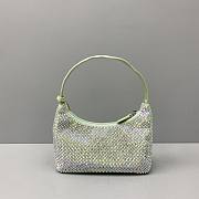 Prada_Satin Artificial Crystals Green Bag 1NE515_2AWL_F0T7O 22x12x6cm - 4