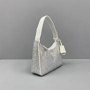 Prada_Satin Artificial Crystals White Bag- 1NE515 -22x12x6cm - 4