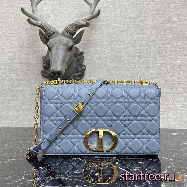 Christian Dior Caro Shoulder Large Blue Bag - M9243UWHC - 28×17×9cm - 1