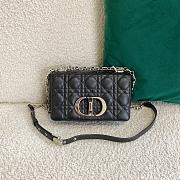 Dior Small Caro Bag Black Silver Supple Cannage Calfskin - M9241UWHC - 20×12×7cm - 1