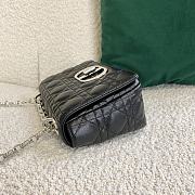 Dior Small Caro Bag Black Silver Supple Cannage Calfskin - M9241UWHC - 20×12×7cm - 2