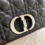 Dior Small Caro Bag Black Silver Supple Cannage Calfskin - M9241UWHC - 20×12×7cm - 4