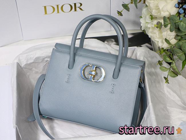 Dior Medium St Honoré Tote Light Blue Grained Calfskin - M9321UMBA - 25x19x12cm - 1