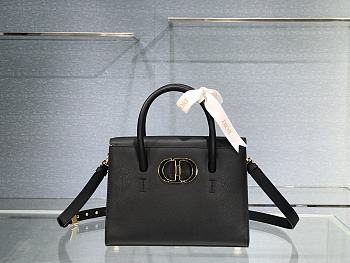 Dior Medium St Honoré Tote Black Grained Calfskin - M9321UMBA - 25x19x12cm