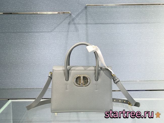 Dior Medium St Honoré Tote Grey Grained Calfskin - M9321UMBA - 25x19x12cm - 1