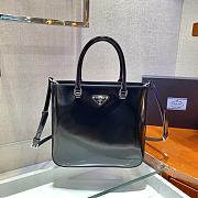 Prada Brushed Leather Black Tote Bag - 1BA330 - 24x22x6cm - 1