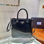 Prada Brushed Leather Black Tote Bag - 1BA330 - 24x22x6cm - 4