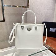 Prada Brushed Leather White Tote Bag - 1BA330 - 24x22x6cm - 1