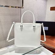 Prada Brushed Leather White Tote Bag - 1BA330 - 24x22x6cm - 3