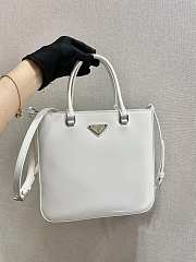 Prada Brushed Leather White Tote Bag - 1BA330 - 24x22x6cm - 2