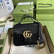 GG Marmont Crocodile Top Handle Bag - 547260 - 21x15.5x8cm - 1