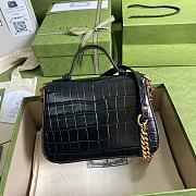 GG Marmont Crocodile Top Handle Bag - 547260 - 21x15.5x8cm - 4