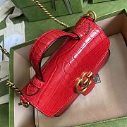 GG Marmont Crocodile Top Handle Red Bag - 547260 - 21x15.5x8cm - 6
