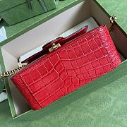 GG Marmont Crocodile Top Handle Red Bag - 547260 - 21x15.5x8cm - 5