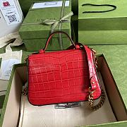 GG Marmont Crocodile Top Handle Red Bag - 547260 - 21x15.5x8cm - 3