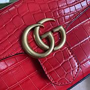 GG Marmont Crocodile Top Handle Red Bag - 547260 - 21x15.5x8cm - 2