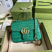 GG Marmont Crocodile Green Top Handle Bag - 547260 - 21x15.5x8cm - 1