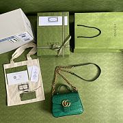 GG Marmont Crocodile Green Top Handle Bag - 547260 - 21x15.5x8cm - 2