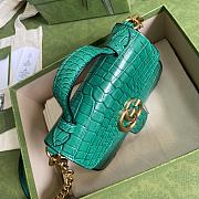 GG Marmont Crocodile Green Top Handle Bag - 547260 - 21x15.5x8cm - 3