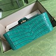 GG Marmont Crocodile Green Top Handle Bag - 547260 - 21x15.5x8cm - 4