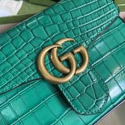 GG Marmont Crocodile Green Top Handle Bag - 547260 - 21x15.5x8cm - 6