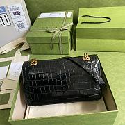 Gucci GG Marmont Crocodile Small Shoulder Black Bag - ‎443497 - 26x15x7cm - 5