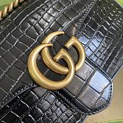 Gucci GG Marmont Crocodile Small Shoulder Black Bag - ‎443497 - 26x15x7cm - 3