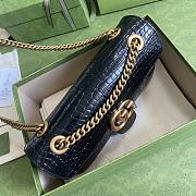 Gucci GG Marmont Crocodile Small Shoulder Black Bag - ‎443497 - 26x15x7cm - 4