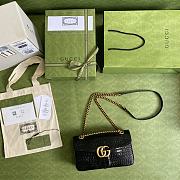 Gucci GG Marmont Crocodile Small Shoulder Black Bag - ‎443497 - 26x15x7cm - 2