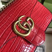 Gucci GG Marmont Crocodile Small Shoulder Red Bag - ‎443497 - 26x15x7cm - 3