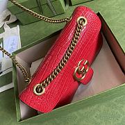 Gucci GG Marmont Crocodile Small Shoulder Red Bag - ‎443497 - 26x15x7cm - 5